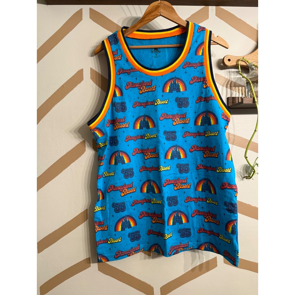 Disney Parks Tank Top Mens Medium Blue Disneyland Resort 55th Anniversary Retro